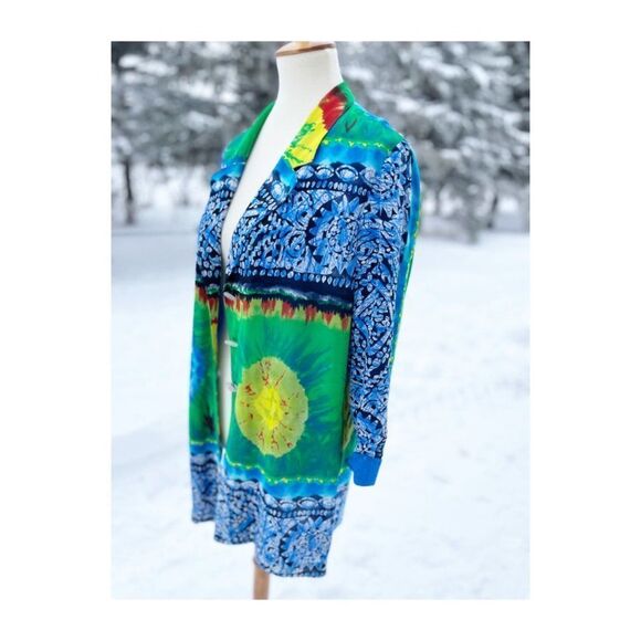 80s Platinum by Dorothy Schoelen Pop Art Chiffon Jacket Blazer Mixed Print Neon - Picture 6 of 13